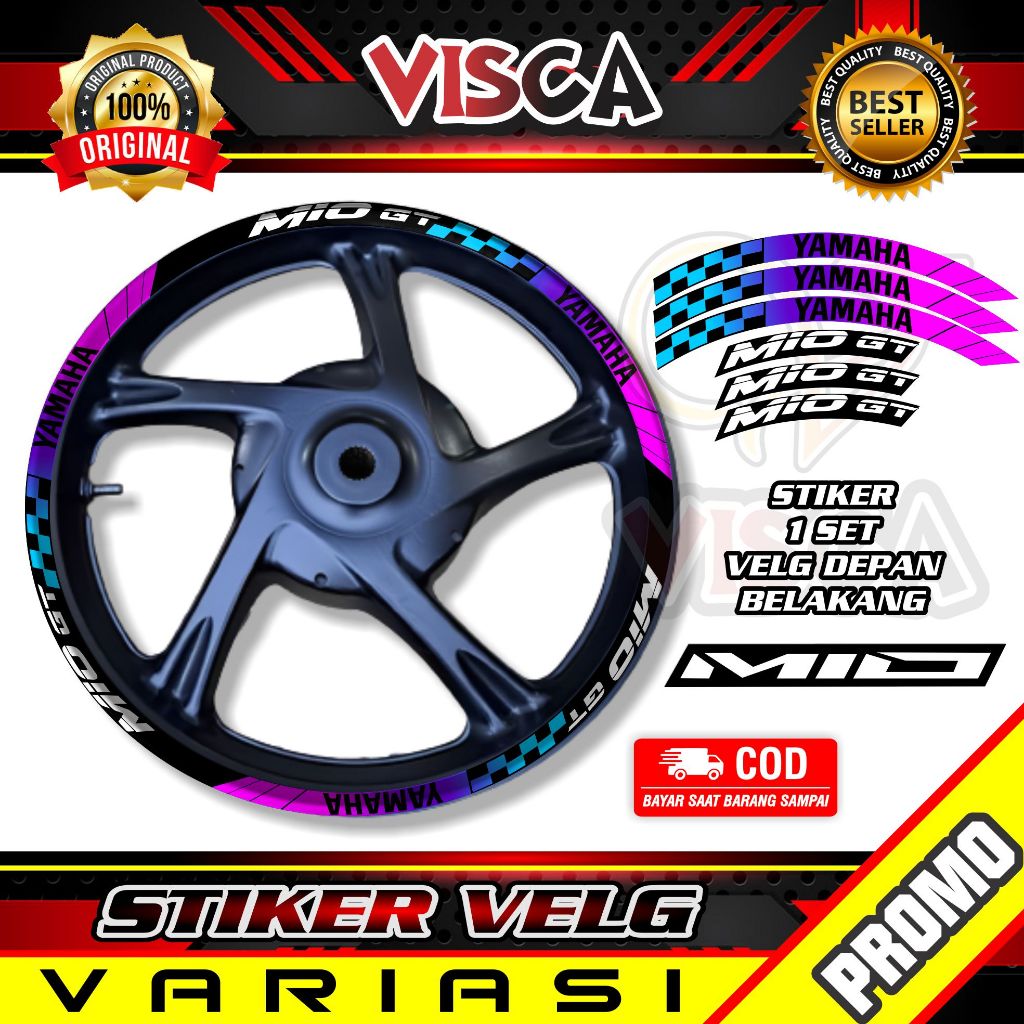 Stiker Velg - Sticker Velk - Stiker Cutting Velg - Stiker Velk Motor Mio GT Flag Bunglon