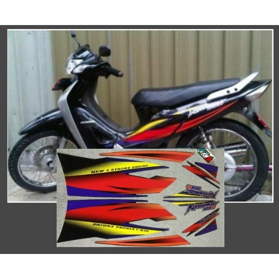 STRIPING LIS STANDAR ORI HONDA KARISMA 125D 125 D HITAM MERAH TAHUN 2002 2003 STIKER POLET BODY PLIS