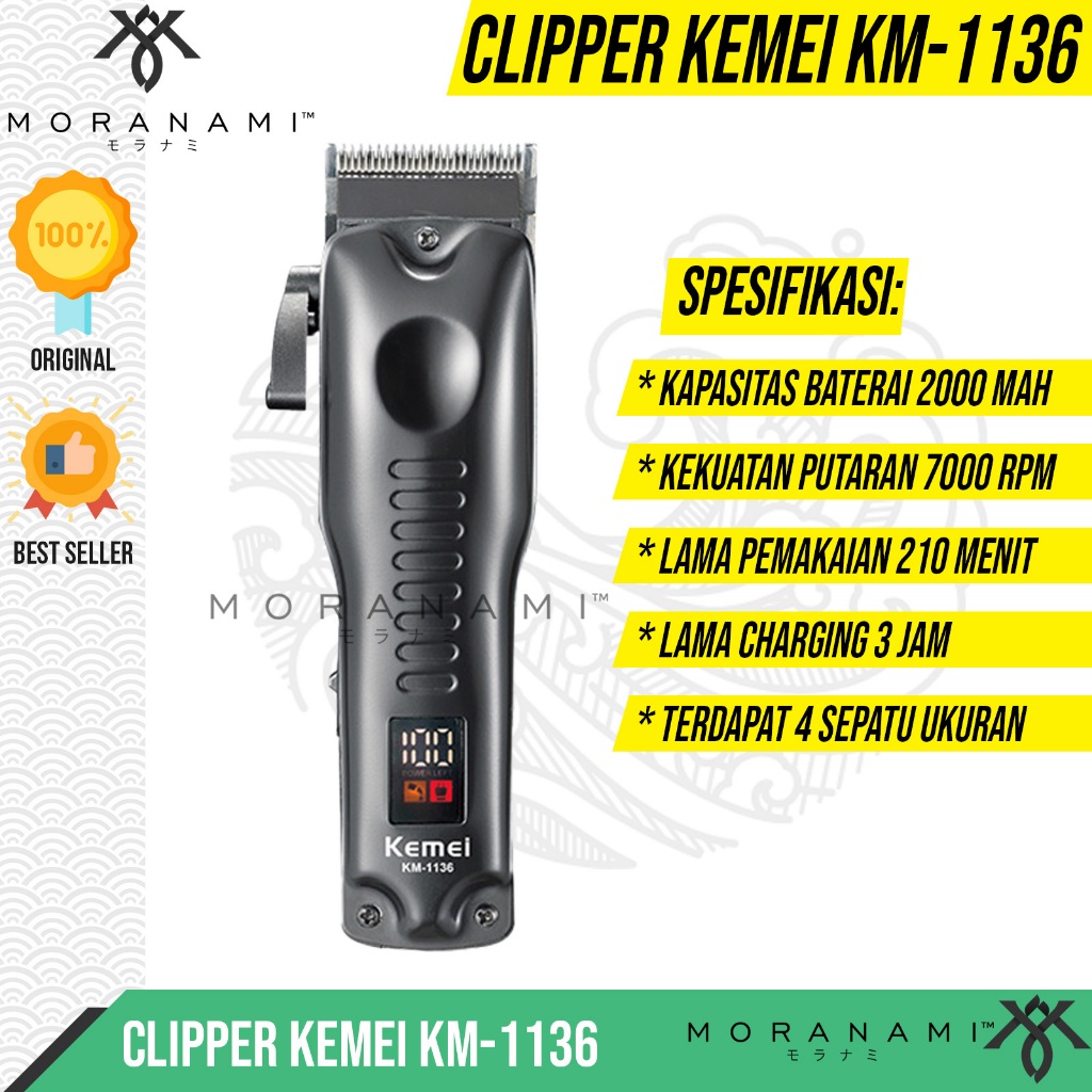 KEMEI 1136 Mesin Cukur Alat Cukur Rambut Hair Clipper Kemei Original