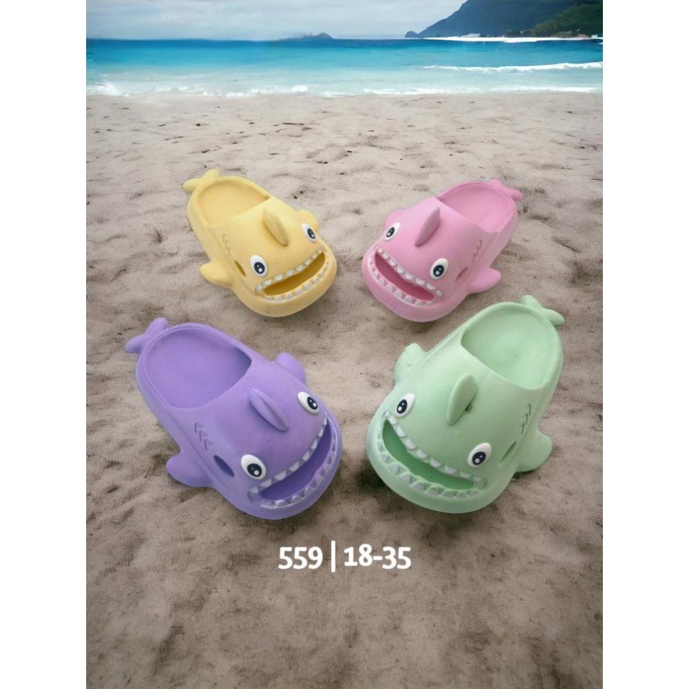 Sandal anak anak Karakter Hiu sendal selop anak Perempuan Anti Slip Anti Licin empuk dan nyaman di p