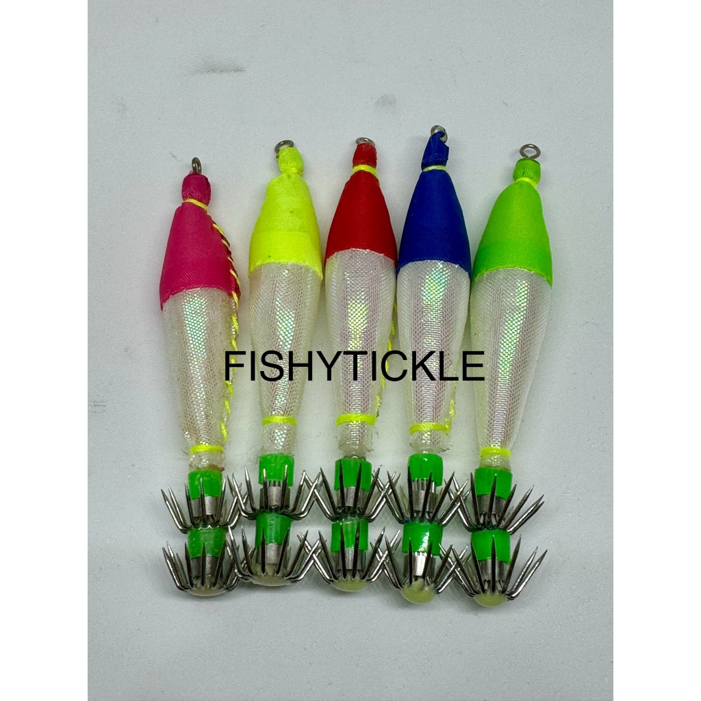 Umpan Pancing Cumi 1.0 - 2.0 Premium Hook Apollo Kilap Manik (Harga Per Bungkus) - Squid Jig