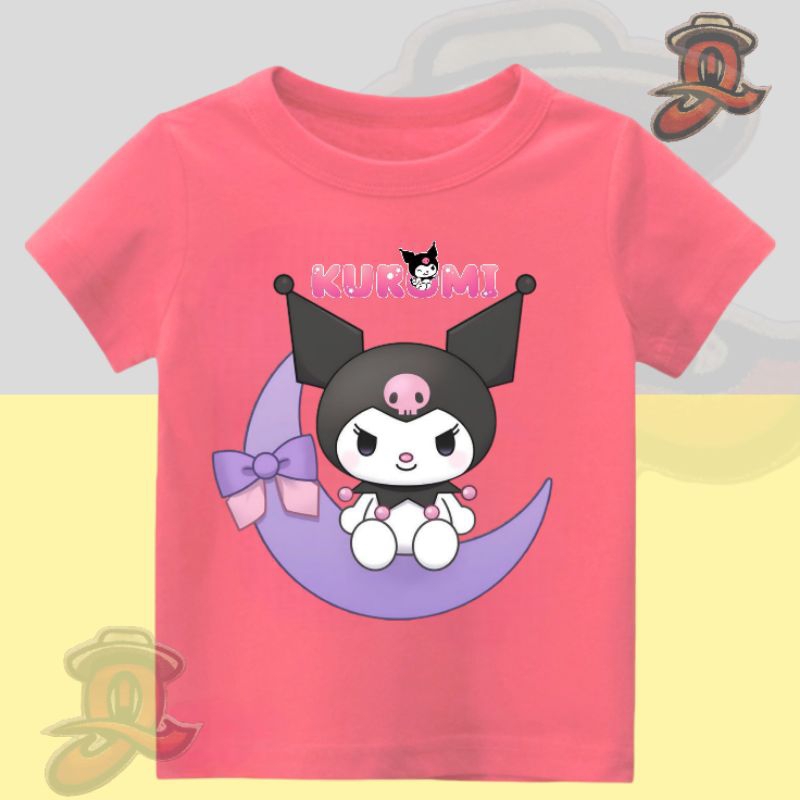 Kaos Anak kuromi Print DTF Premium bahna adem usia 1 sampai 12tahun Distro bandung