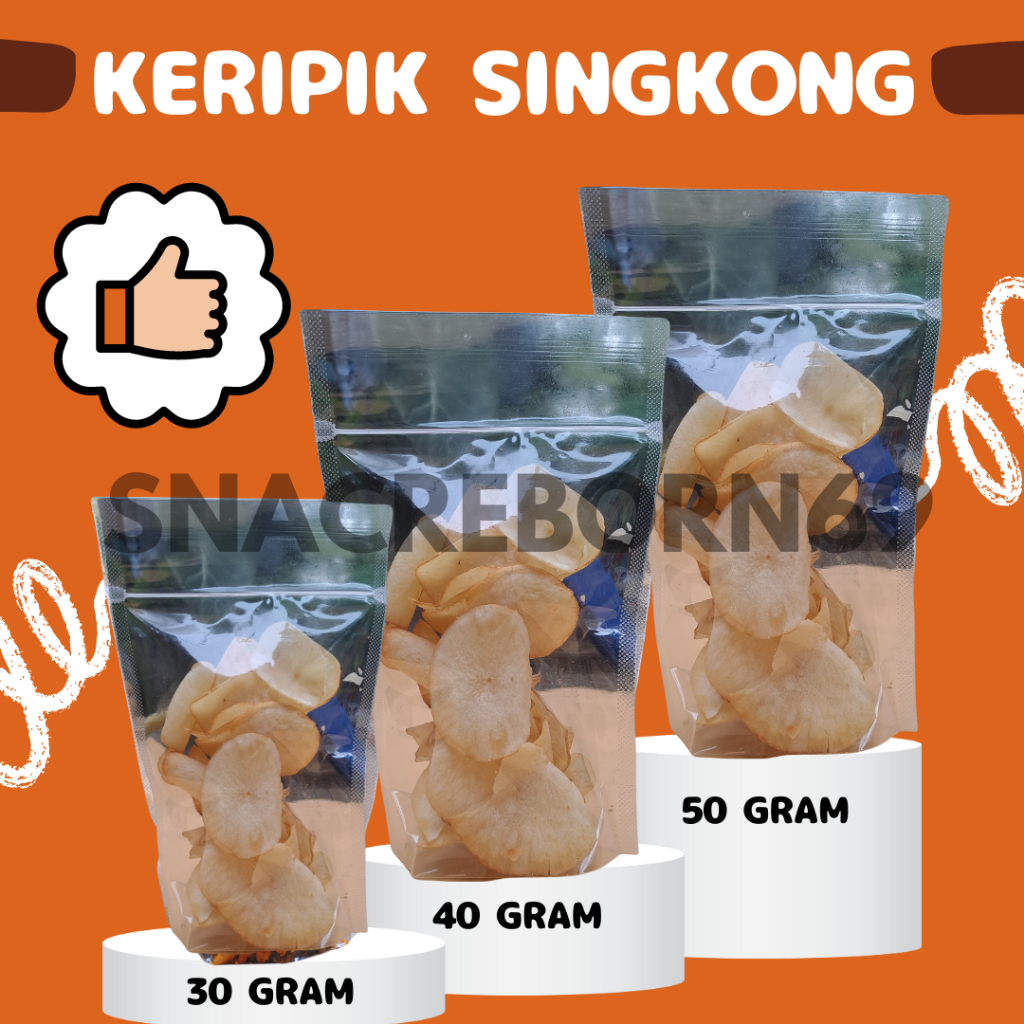 

[KEMASAN EKONOMIS] Keripik Singkong Original Asin 40 gram Termurah Terenak