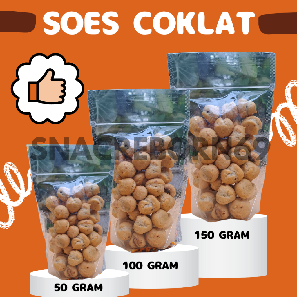 

[KEMASAN EKONOMIS] Soes Kering Cokelat Lumer 100 gram Termurah Terenak