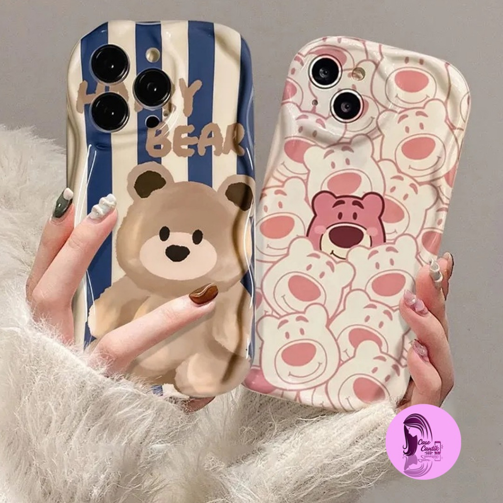 SOFTCASE MELTING CUSTOM HAPPY BEAR UNTUK A12 A13 A14 A15 LITE A16E A17 A17K C25Y C30 C30S 10C 12 Y21