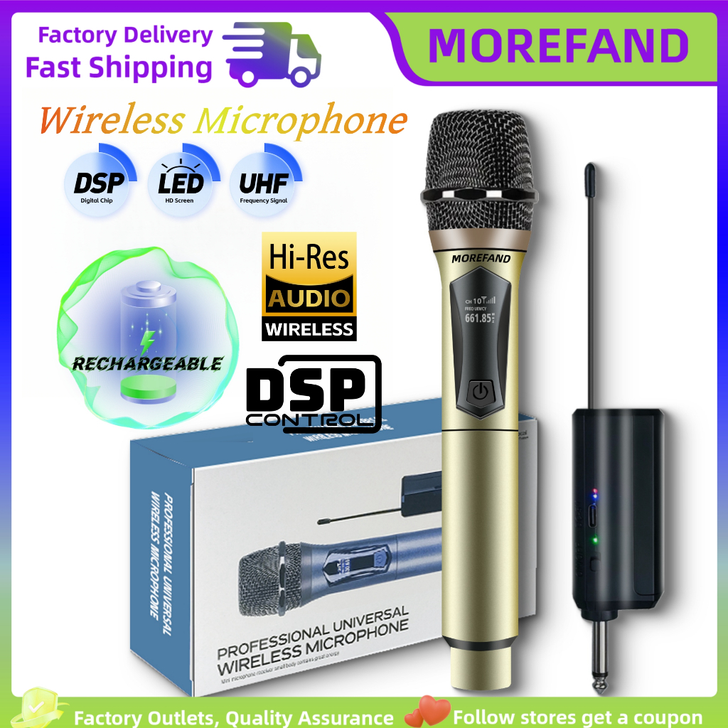 Microphone Wireless Mikrofon mic  Karaoke wireless  UHF Micless Microphone Karaoke UHF Double Mic