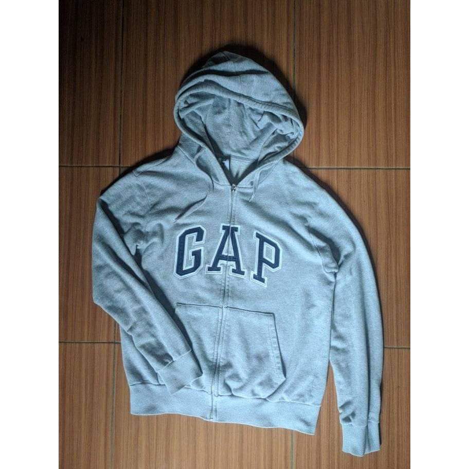 GAP Hoodie jaket zipper misty grey abu abu