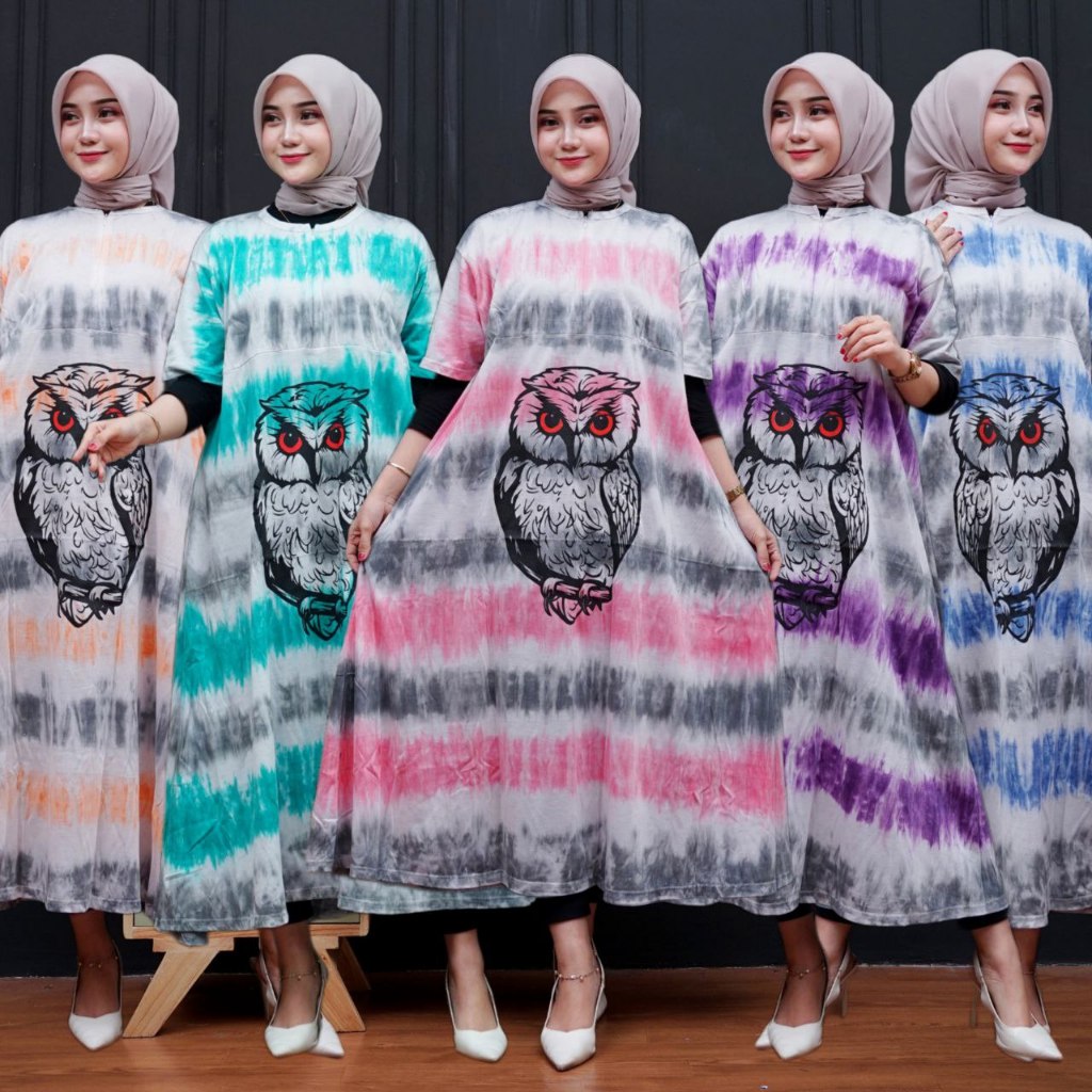 DASTER KAOS JUMBO PANJANG LENGAN PENDEK MOTIF TIEDYE KEKINIAN BUSUI DEPAN ADEM MURAH
