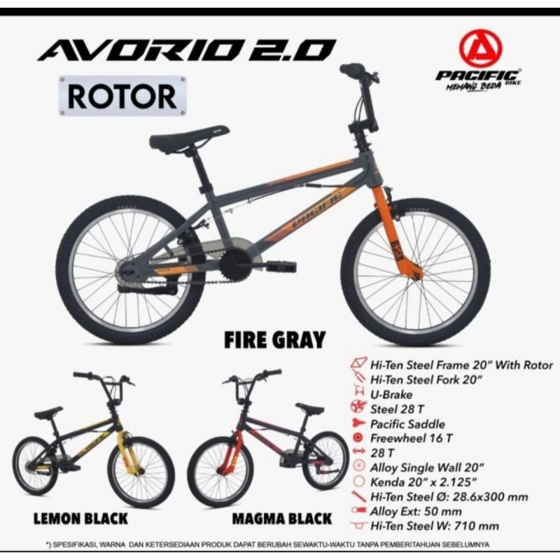 Sepeda Bmx 20 Inch Pasific Avorio  1.0 2.0 Rotor New