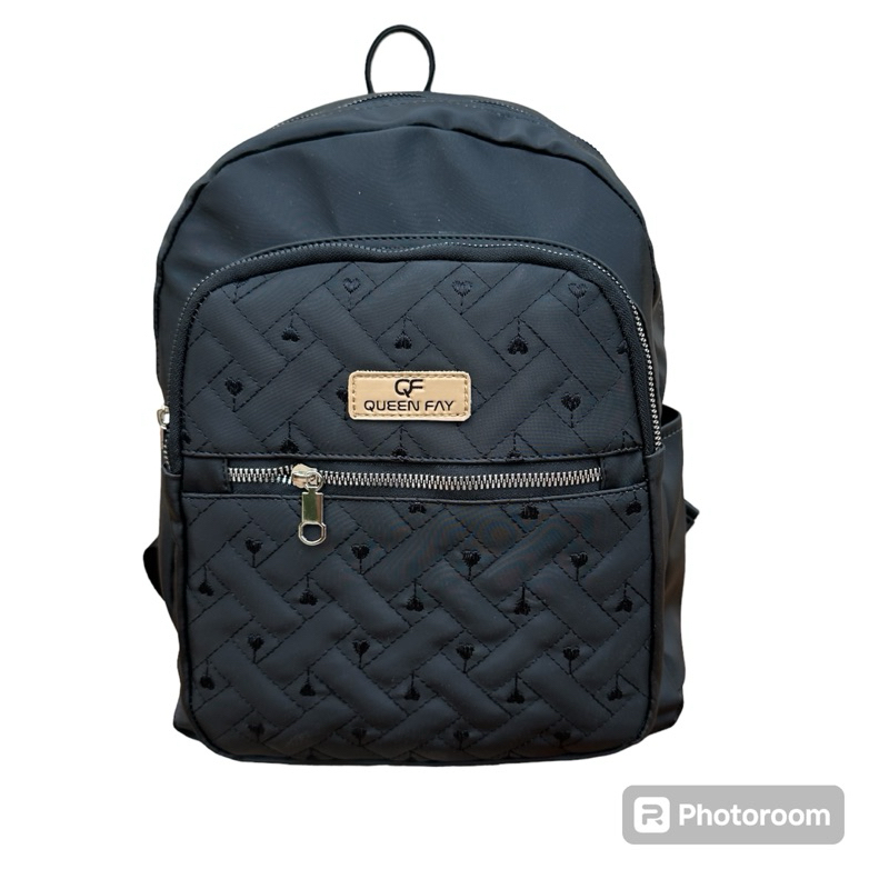 QUEEN FAY  001 Tas Ransel Wanita  bahan Cocoly Bordir Tas Sekolah Wanita Tas Tablet Wanita Terbaru T
