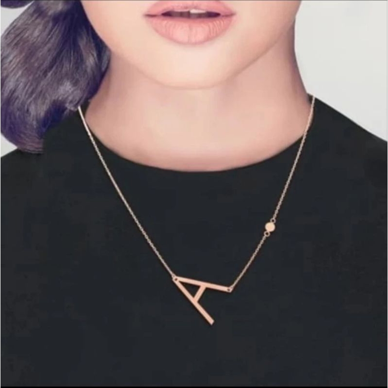 Kalung Emas Asli Huruf A