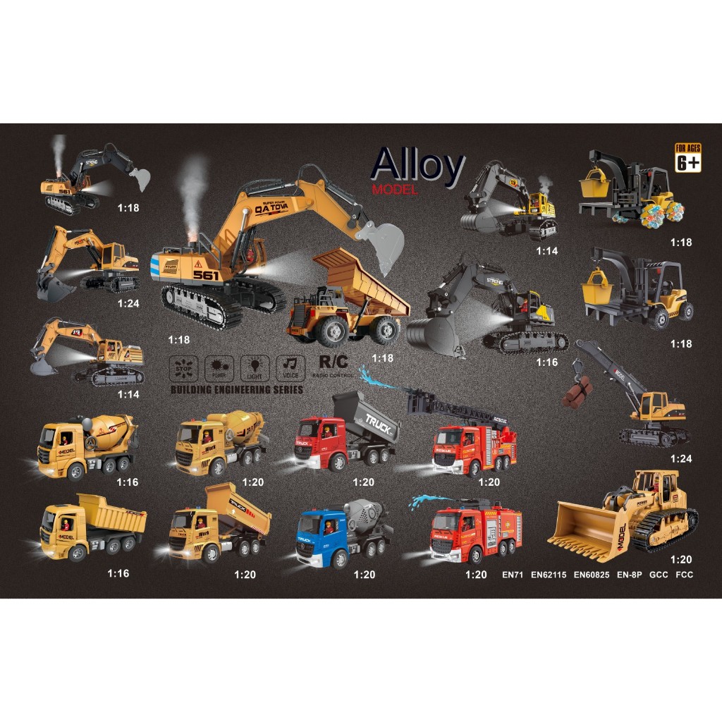 REDFIRE TOYS HENGJIAN COLLECTION SERIES MAINAN RC KONSTRUKSI DUMP TRUCK BULLDOSER EXCAVATOR FORKLIFT