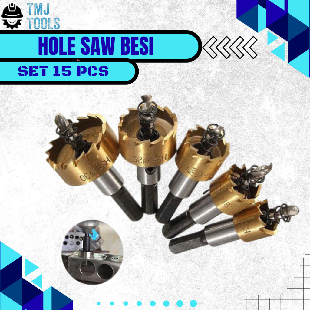 Hole Saw Besi Metal Logam SET Mata Bor Pelubang Besi Aluminium Almini Stainless Alat Lubang Holesaw