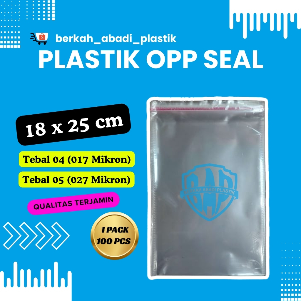 

Plastik Opp Seal 18x25 04 05 bening murah tebal