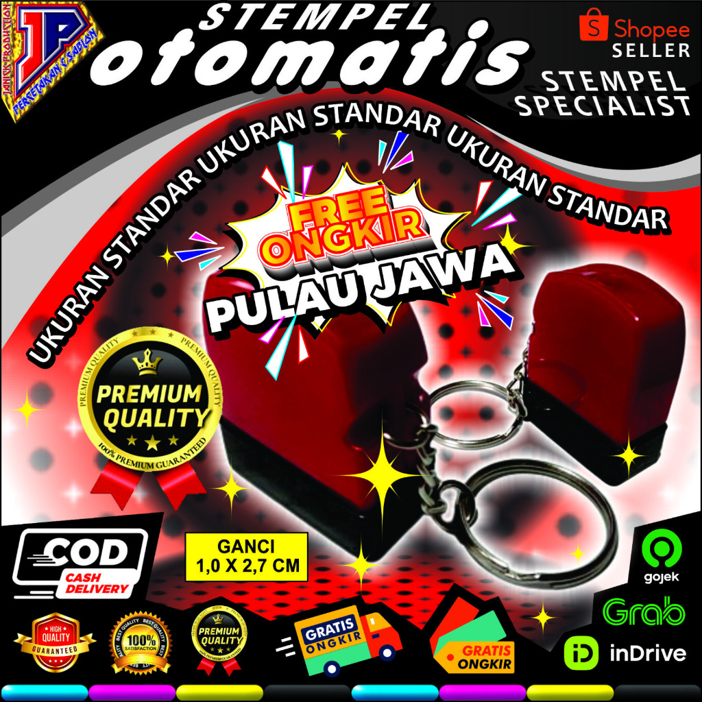 

stempel otomatis ganci (gantungan kunci) standar 10x27