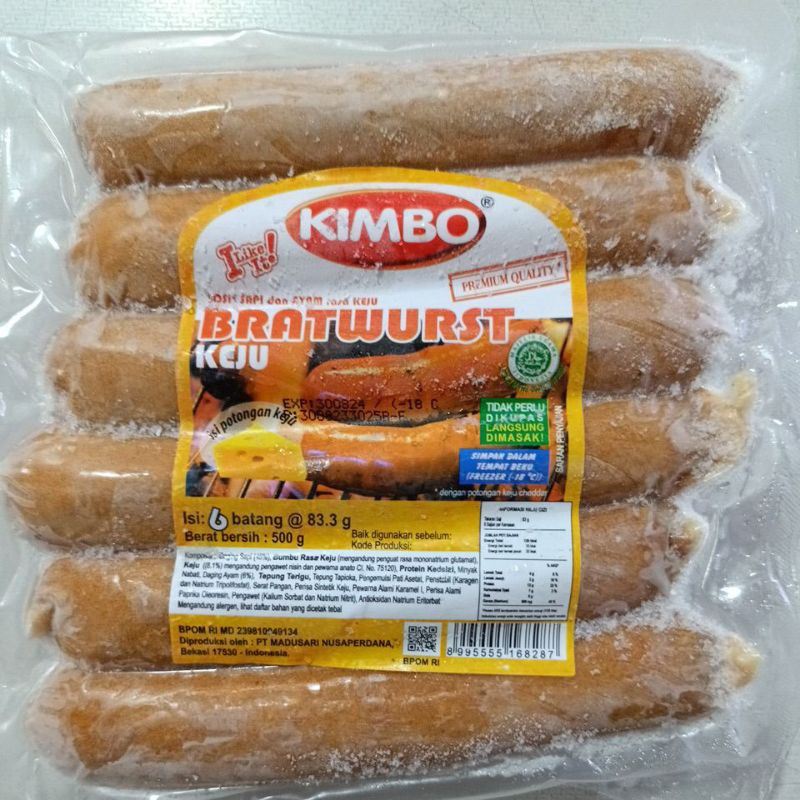 

Kimbo bratwurst sosis keju 500 gr