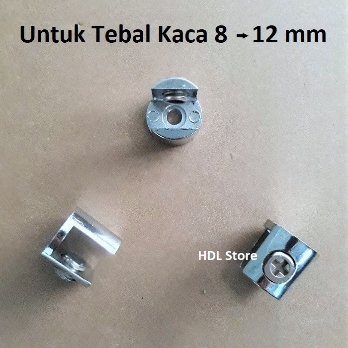 Klip Bracket Ambalan Jepit Jepitan Kaca 12mm