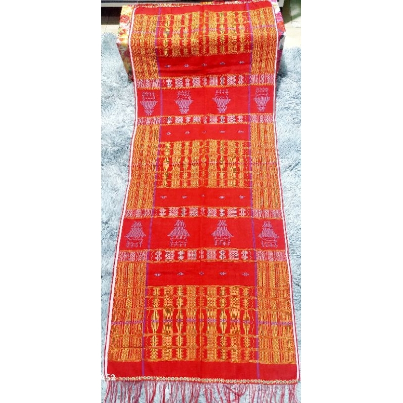 Uis nipes semi sutra Rumah Adat edisi merah pengantin 1