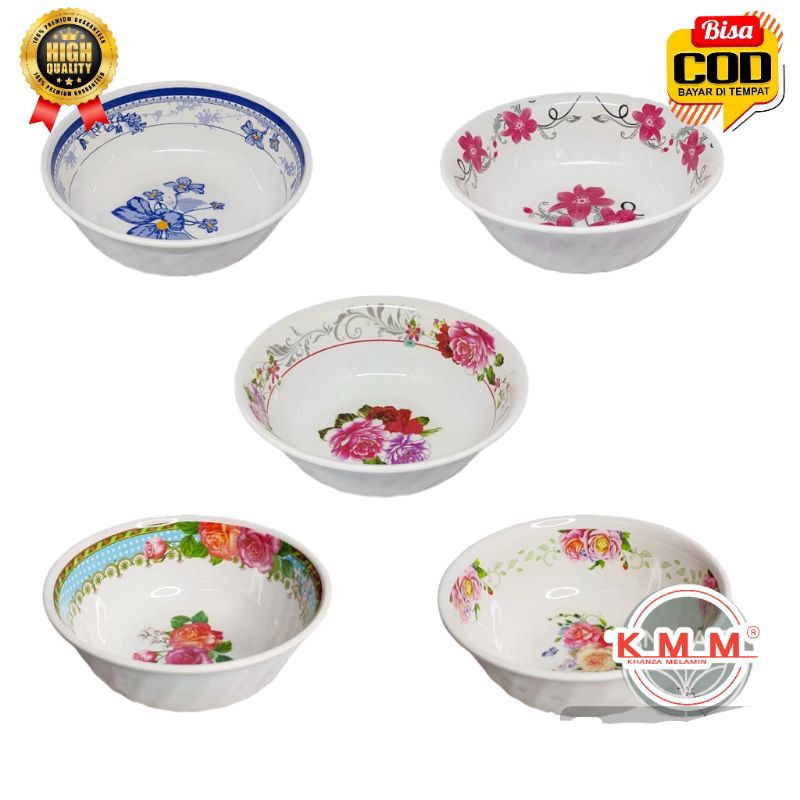 Mangkok Melamin 6 Inch - Mangkok Motif Bunga - Mangkok Ulir  - TOX6 49