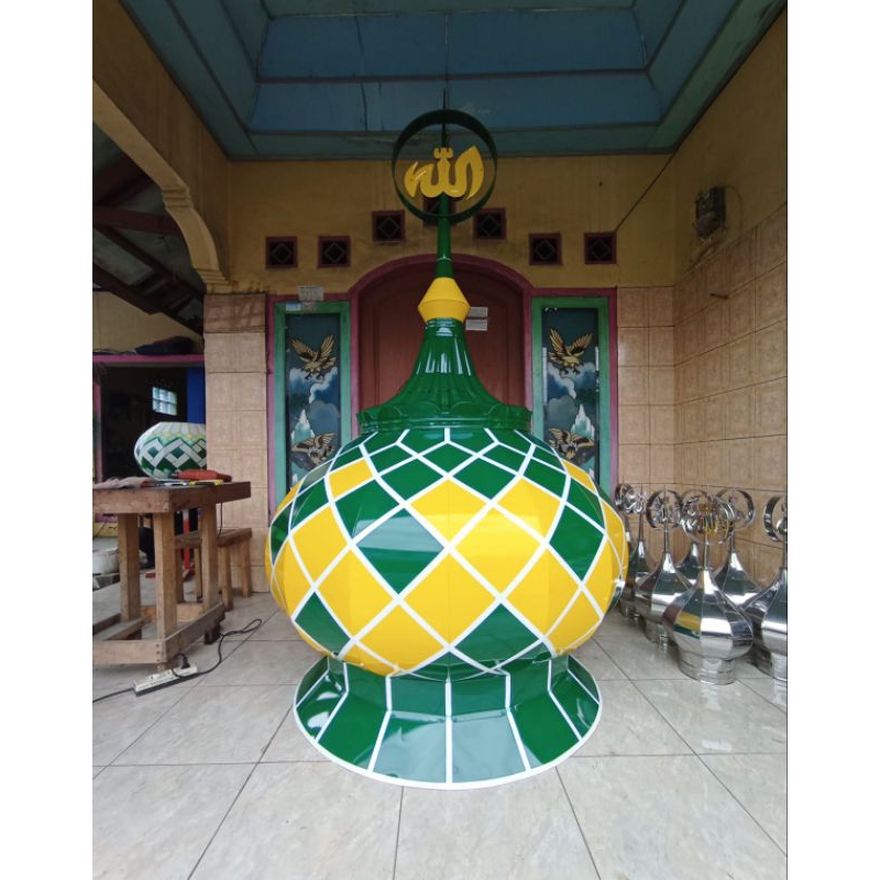 Kubah masjid stainless steel dekoratif 125cm