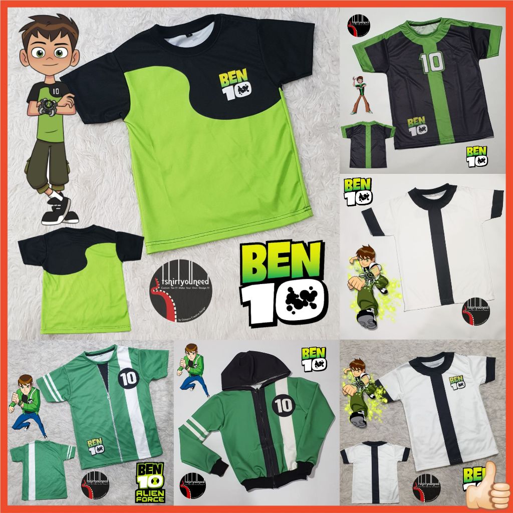 Baju FULLPRINT Kaos Dress Jaket Anak Dewasa Kostum Ben 10 Tennyson Omniverse BEN10