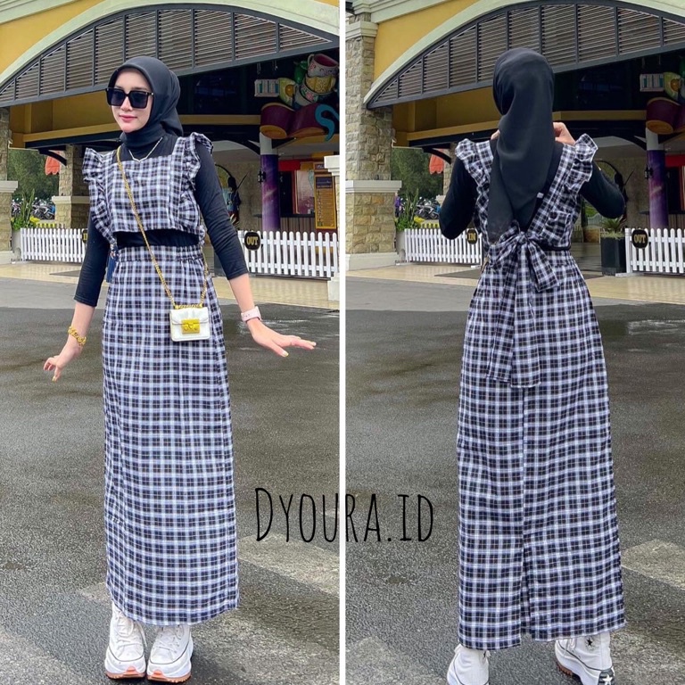 Prioritas One set vest  setelan wanita  one set reina span manset  overall kriwil  overall pita over