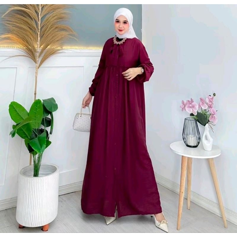 WF Gamis Vanya Dress Bahan Polo Linen