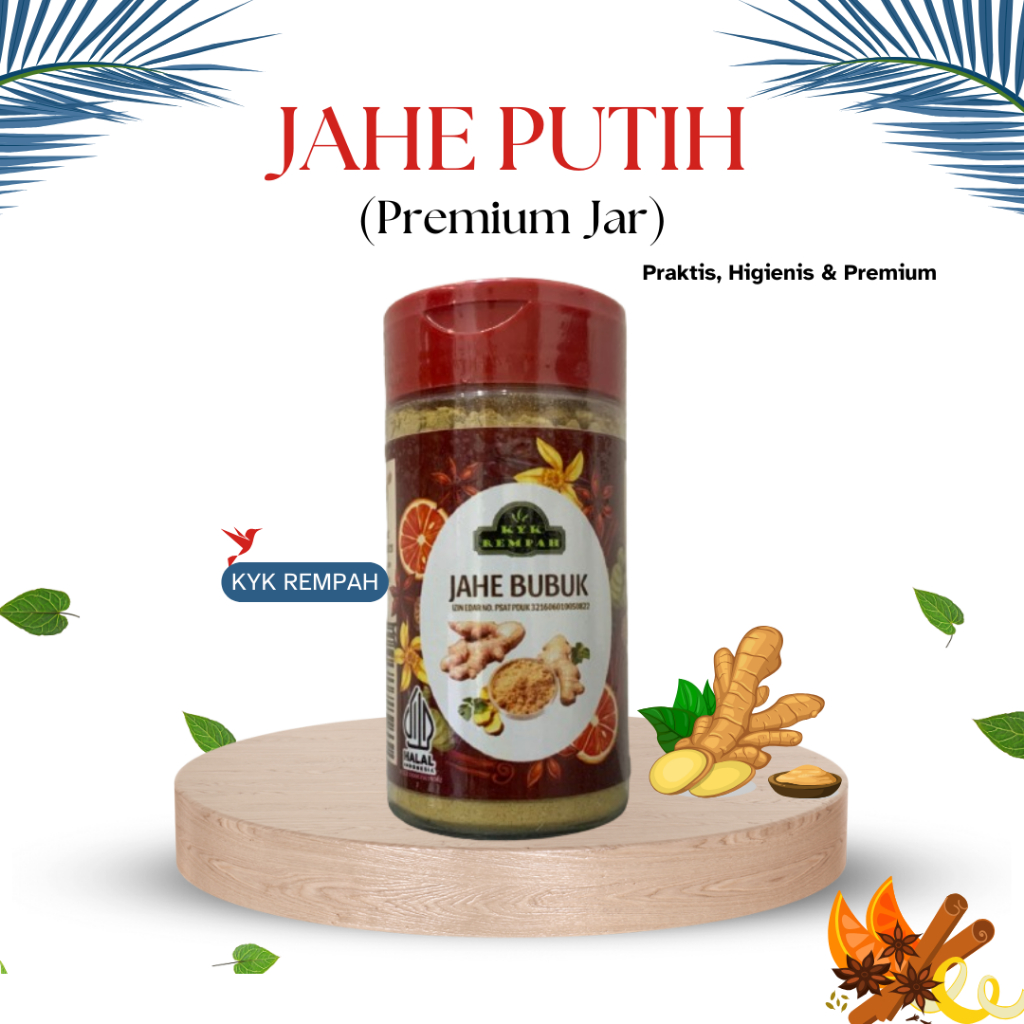 

Jahe Bubuk Premium [ JAR ] | White Ginger Bumbu Dapur Praktis