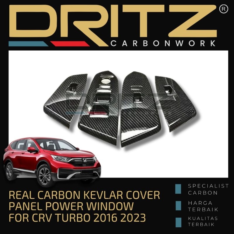 Carbon Kevlar Cover Panel Power Window interior HONDA CRV Turbo 2016 2023 Aksesoris Karbon Mobil
