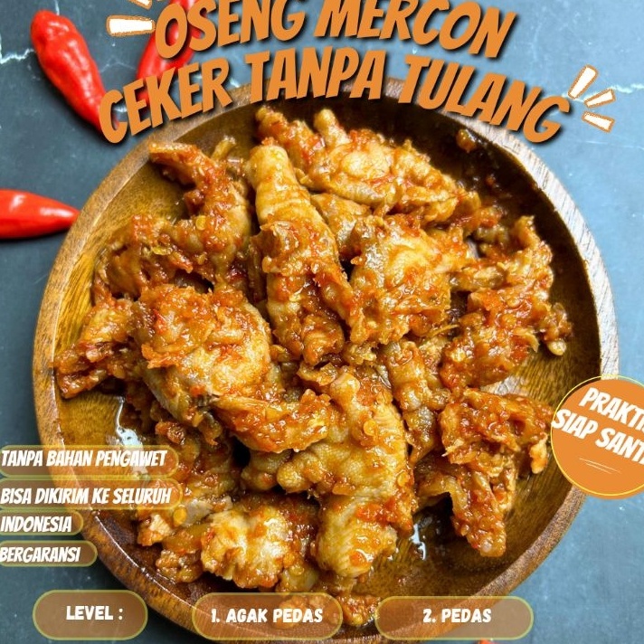 	 MEGA SALE Dapoer Irda Oseng Mercon Ceker Tanpa Tulang 2grm	