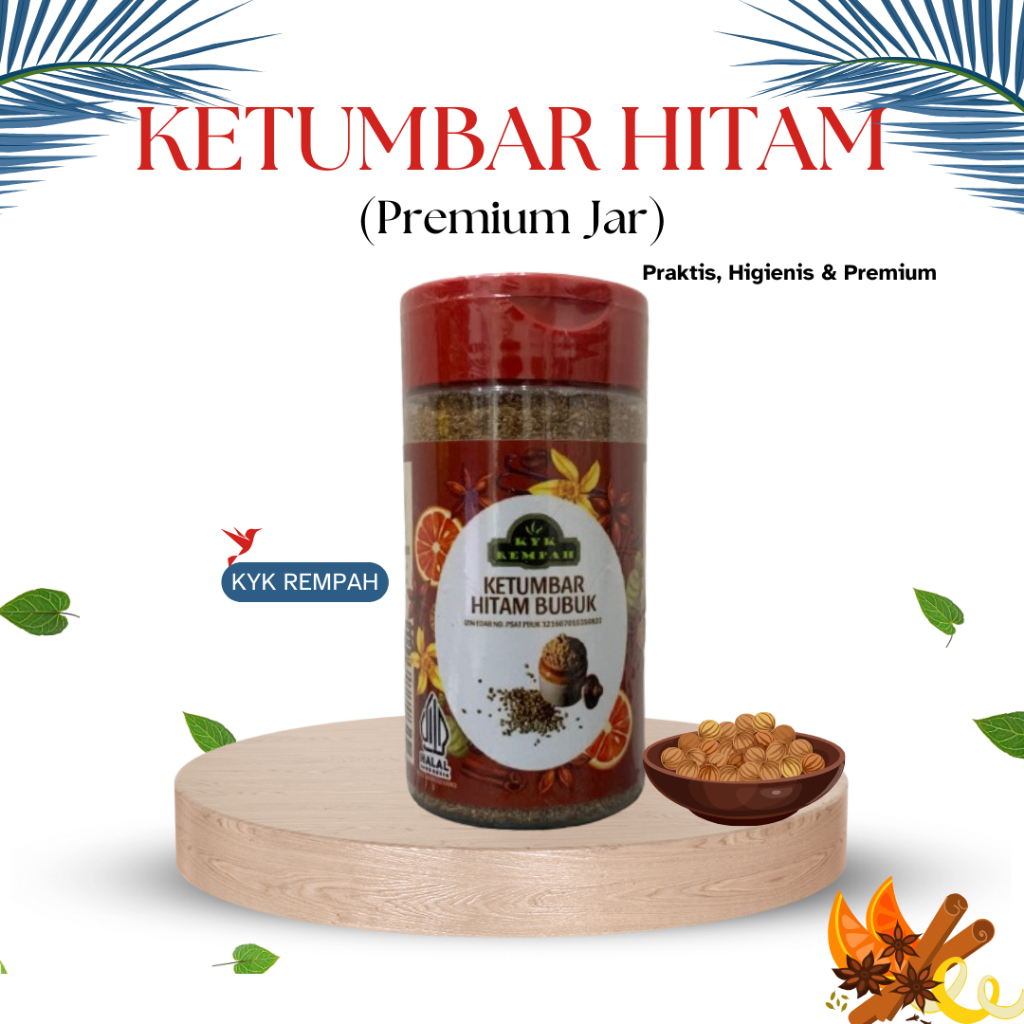 Ketumbar Hitam Bubuk Premium [ JAR ] | Bubuk Ketumbar Hitam Bumbu Dapur Praktis