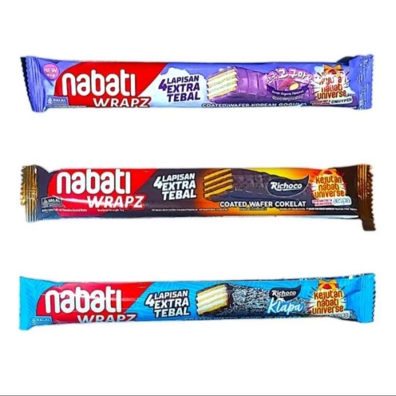 

Nabati Wafer Salut Wrapz Cokelat Lapis Kelapa Goguma Korean