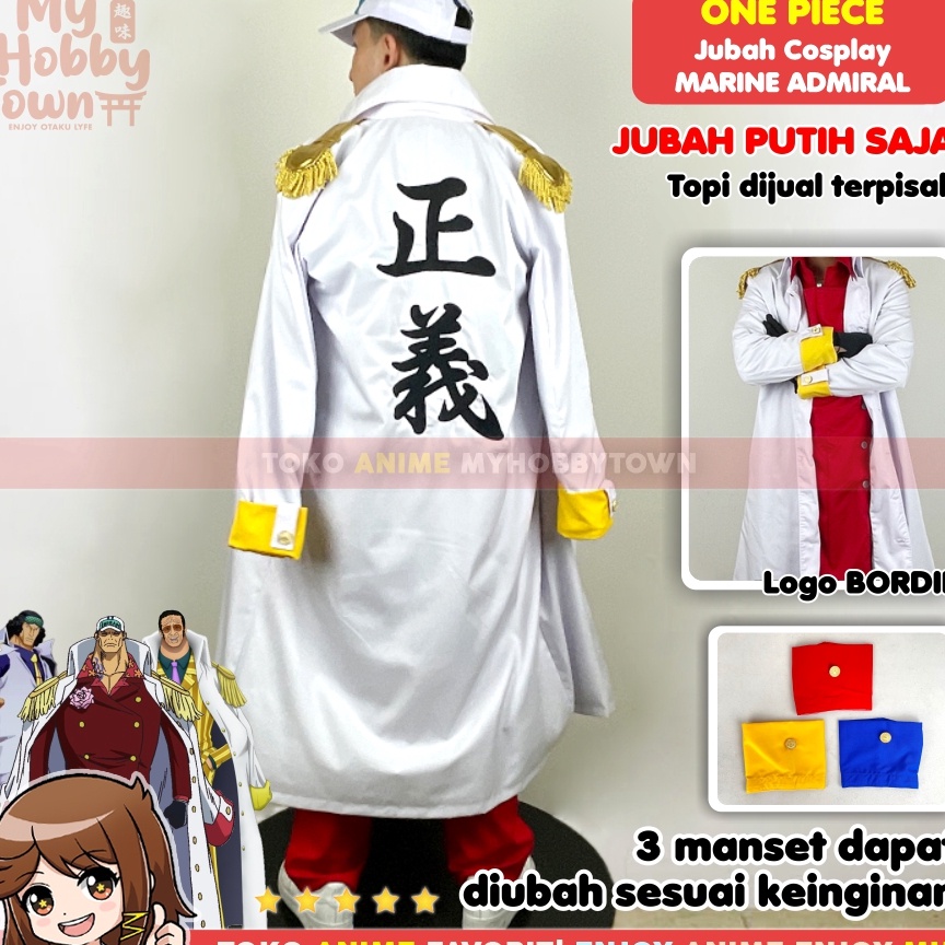 Terbaru 33 Jubah Cosplay Anime One Piece Laksamana Marine Admiral Akainu Sakazuki Aokiji Kuzan Kizar