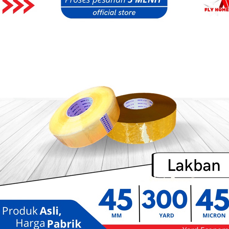 

Ready Favorit FLYHOME Lakban bening coklat 3yard 2inci 45x3 yard 1rolls jumbo