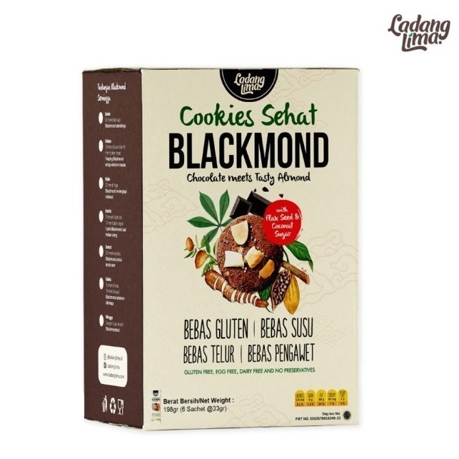 

Ladang Lima Blackmond Healthy Cookies Sehat 198 gr (Box) isi 6 sachet