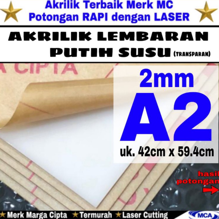 

Murah Bulan Ini AKRILIK lembaran PUTIH SUSU 2mm A2 Marga cipta Acrylic