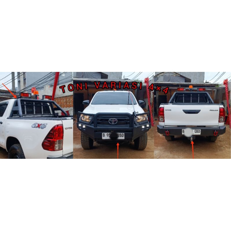 Paket Bemper Depan+Bemper Belakang+Rollbar Spek Tambang Double Cabin Hilux