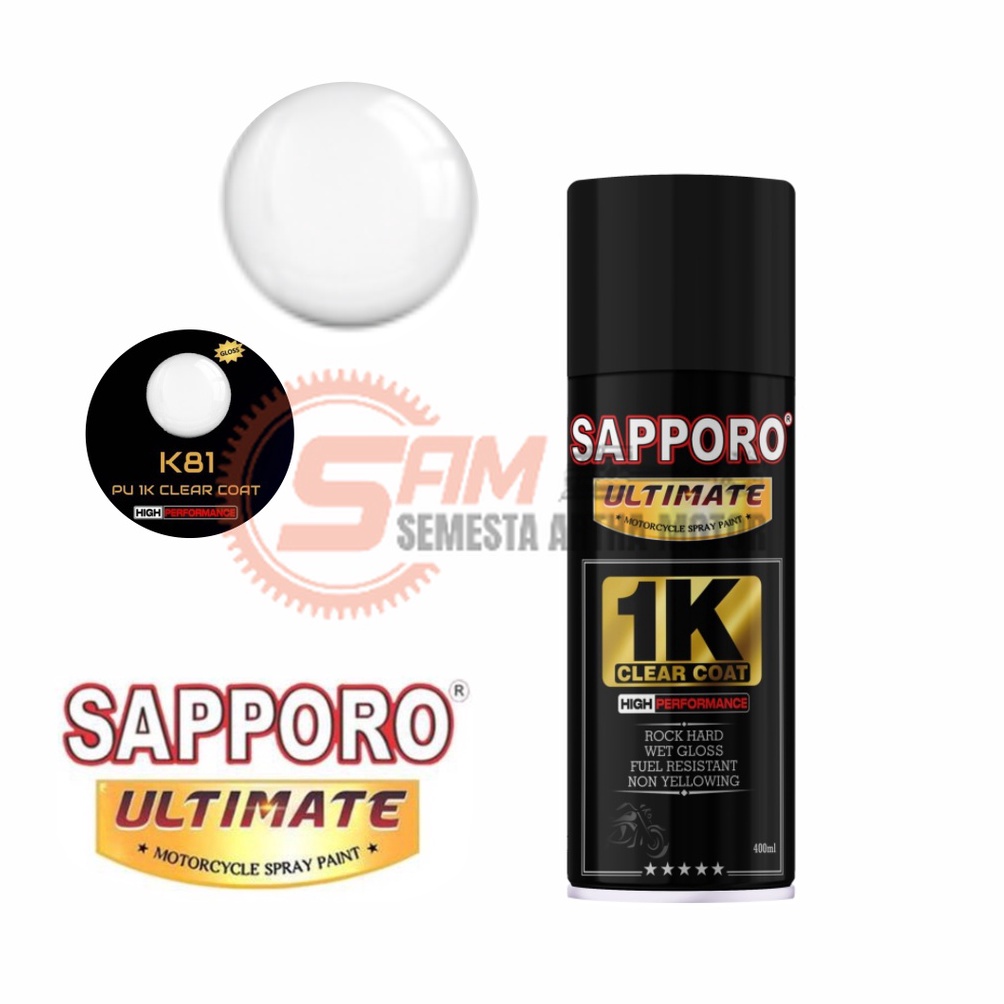 

KODE Q24S Pilox Sapporo Ultimate K81 PU 1K Clear Gloss Cat Semprot Pilok Aerosol