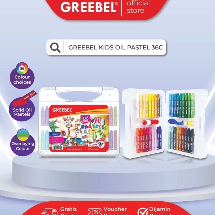 

Terlaris GREEBEL Crayon 36 Warna Oil Pastel Greebel 36 Warna