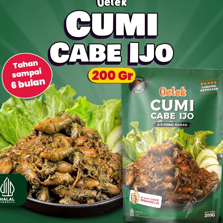 

TERMURAH Oelek Cumi Cabe Ijo Oelek Lauk Cumi Cabai ijo Lauk Siap Saji