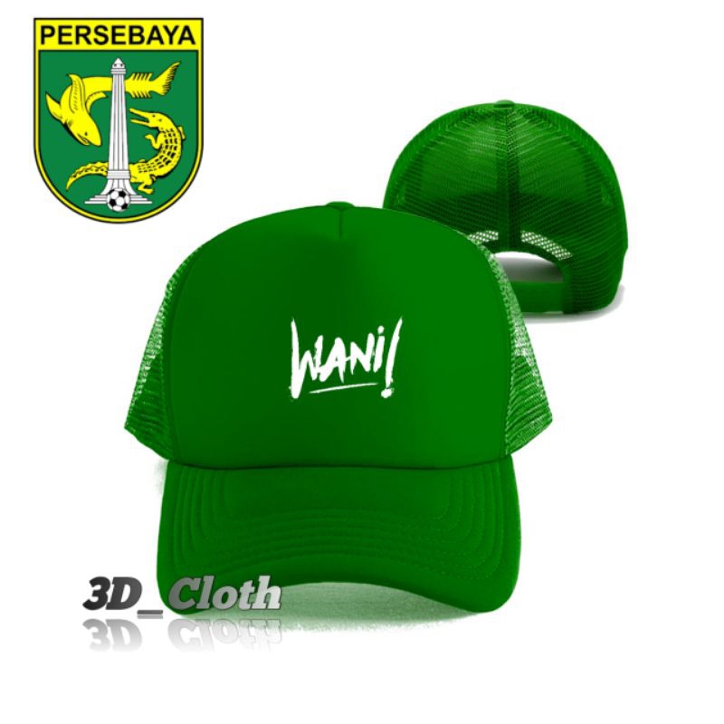 Topi Jaring Casual / Topi Trucker Bisbol Distro Pria Wanita Football / PERSEBAYA WANI