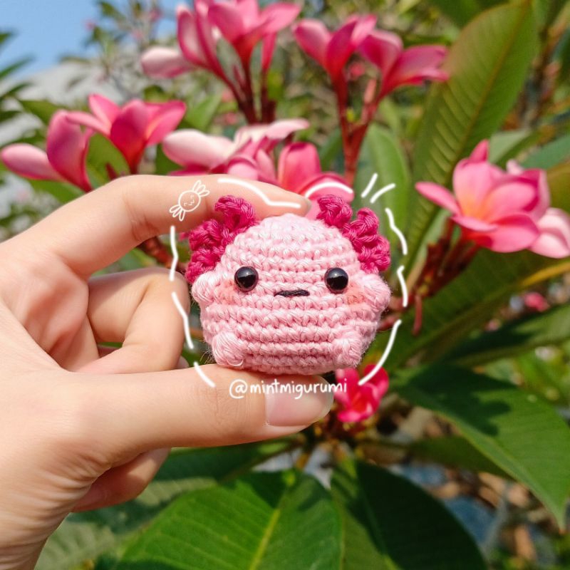 Mini Axolotl / Salamander - Amigurumi / Boneka Rajut