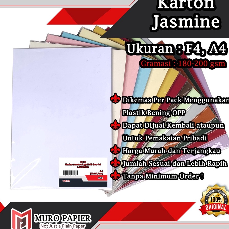 

Update Hemat PER PAK ISI 2 Karton Jasmine 18 2 gsm F4 A4 by Muro Papier