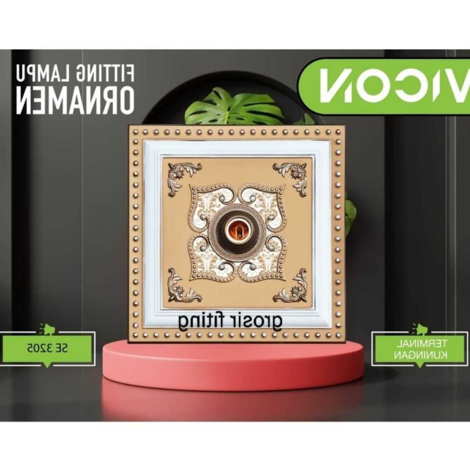 Fiting hias ornamen plafon 30 cm bahan plastic-FITING HIAS PLAFON