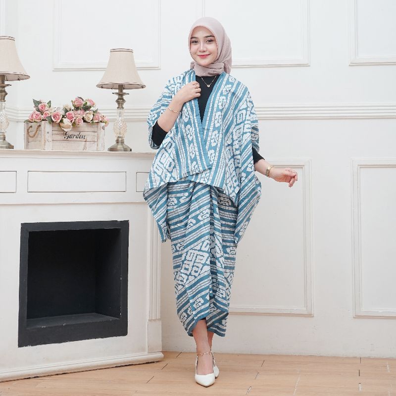 One set Cardigan batik indigo Cardigan batik kondangan Cardigan batik modern