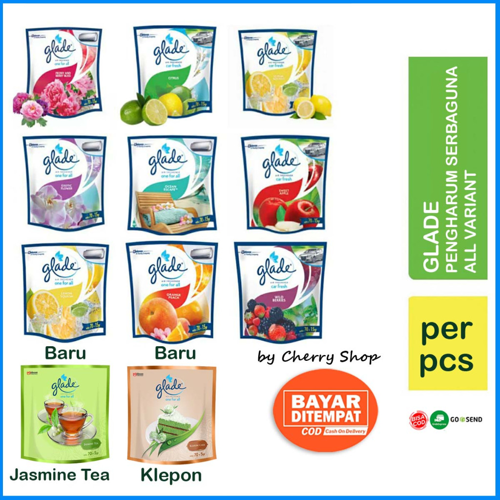 [BARU Jasmine Tea & Klepon] Glade Pengharum Ruangan Gantung 70 + 15gr / Glade One For All | Pengharu