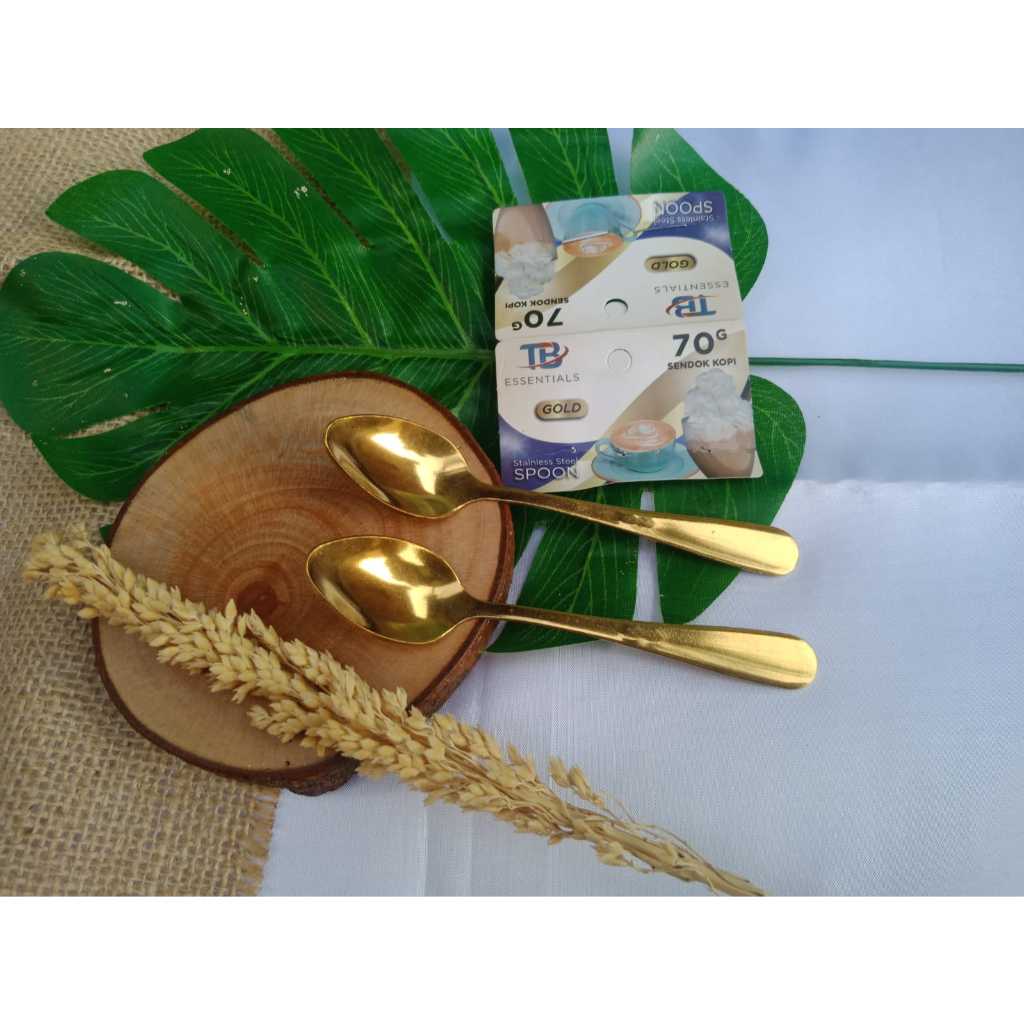 1lusin Sendok Mini 70 Gold Stainless Tebal | Sendok Kecil Puding Kopi teh