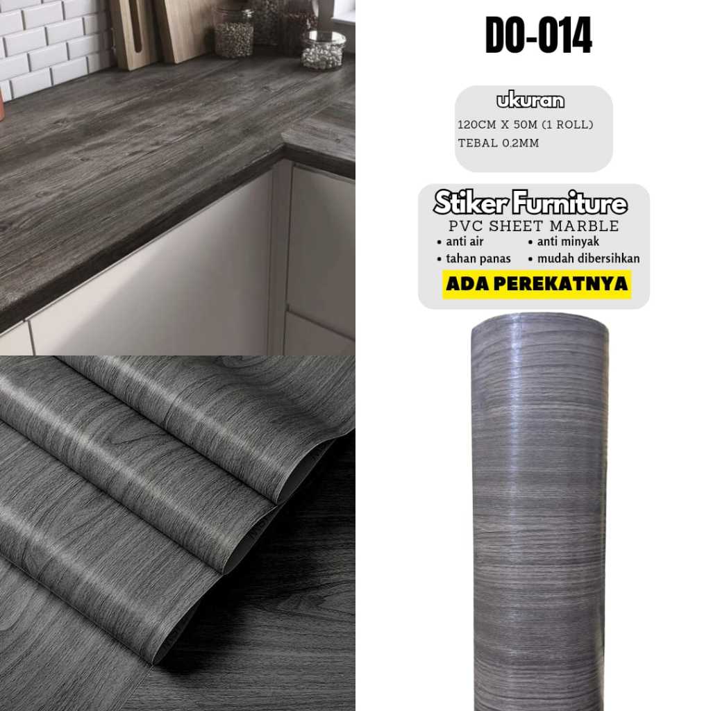 PVC SHEET 1 ROLL ukuran 120Cm x 50M Sudah ada Lem/Deco Sheet pelapis furniture/ sticker pvc sheet