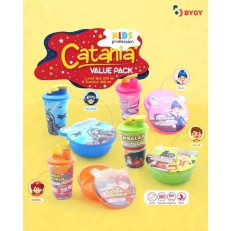 LUNCH BOX SET BOTOL CATANIA TEMPAT BEKAL ANAK PROFESI KOTAK MAKAN KARAKTER ANAK MURAH