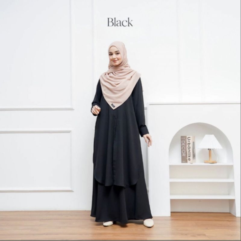 Setelan Tunik dan Rok Panjang Muslimah | Baju Simple Elegan Terbaru 2025 | Warna Kalem